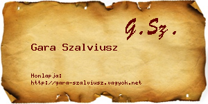 Gara Szalviusz névjegykártya